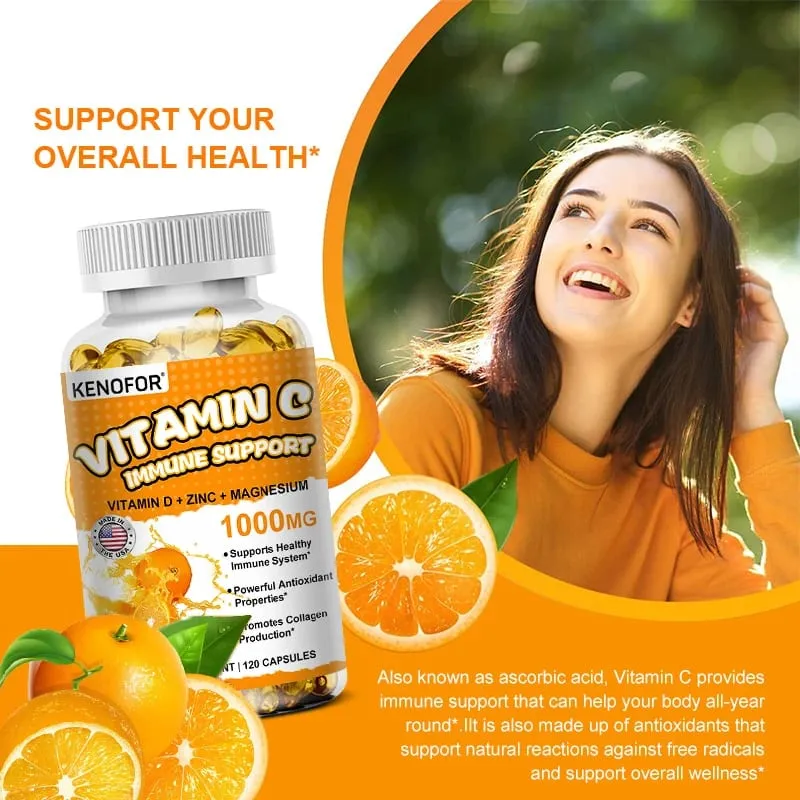Vitamin C Capsules Antioxidant Support Immune System Cellular Energy Production Skin Brightening & Collagen Synthesis — image 3