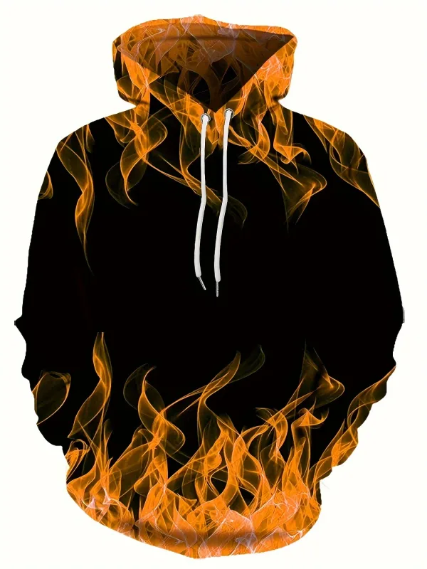 2024 Creative Flame 3D Print Hoodie Cool Hoodies Mens Spring Autumn Pullover Hooded Sweatshirt Oversized Harajuku Y2k Clothes — image 8