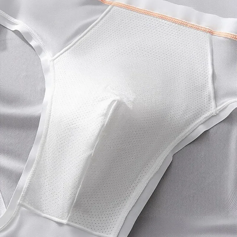 Men's Seamless Ice Silk Briefs Underwear Bulge Pouch Solid Breathable Panties Calzoncillos Hombre Slips Male Panties — image 16
