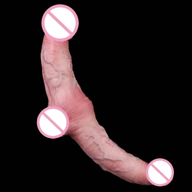 Realistic Dildo Double Side Buttplug Couple Buttplug Soft Silicone G-spot Stimulator Anus Dilator Dual End Penis Sex Toy — image 3
