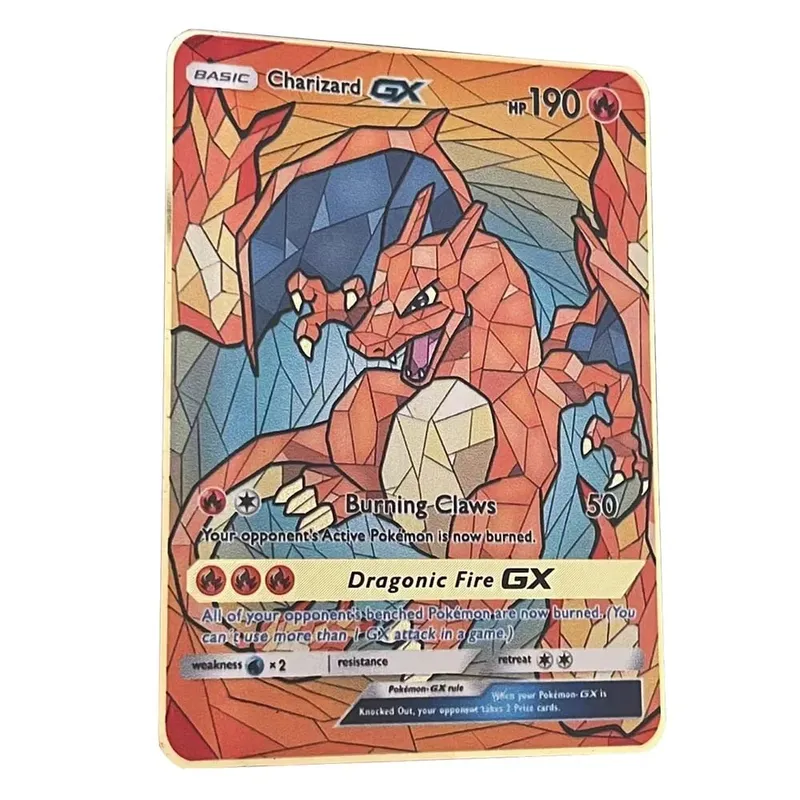 بطاقة البوكيمون Vmax حروف بوكيمون معدنية بيكاتشو Gx Mewtwo Charizard Vstar ألعاب أنيمي ألعاب حديد ذهبي أوراق اللعب هدايا للأطفال — image 22