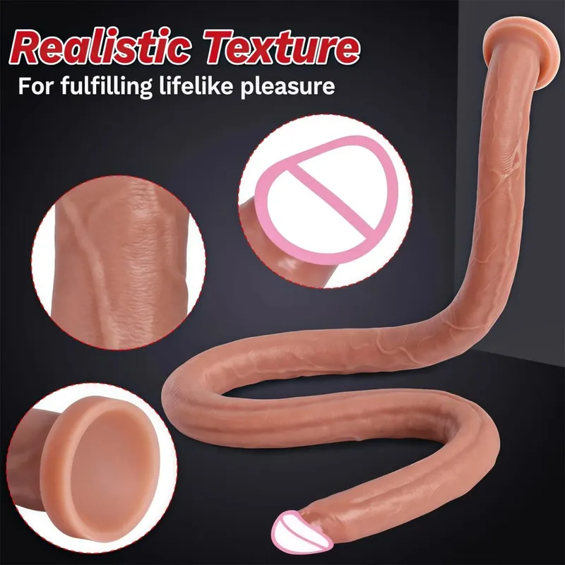 Extra Long Realistic Dildos G-Spot Stimulation Deep Touch Penis Vagina Anal Massage Penetration Dick Sex Toys for Women and Men — image 2