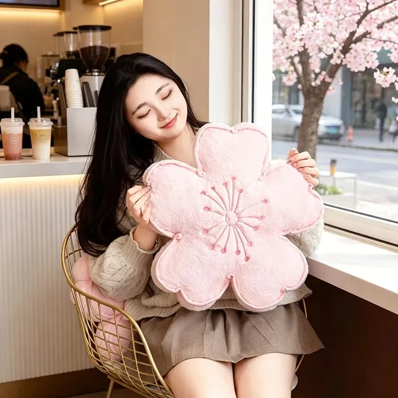 Cherry Blossom Plush Pillow Flower Stuffed Cushion Squishy Sofa Cushion Home Decor Toy Afternoon Nap Pillow Birthday Gifts — image 9