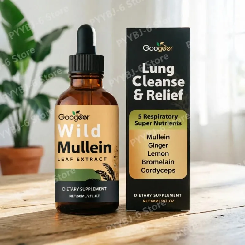 Mullein Leaf Extract Liquid Drops Comprehensive Herbal Wellness Support Natural Daily Dietary Supplement Daily Care 60ml — image 1