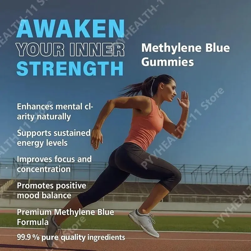 Methylene Blue Compound Gummies 5mg 30/60 Ct Blueberry Flavor for Sustained Energy Mental Clarity & Mood Cellular Support — image 2