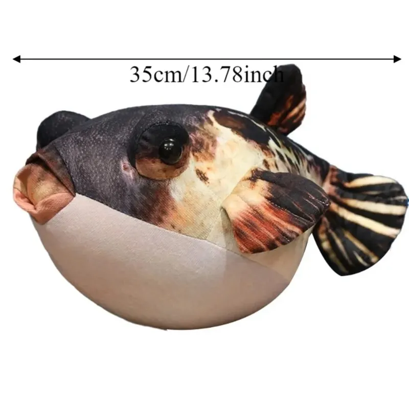Stuffed Animals Simulation Puffer Fish Plush Toy Sofa Decorative Sleeping Doll Puffer Fish Plush Pendant Back Cushion 20cm — image 5