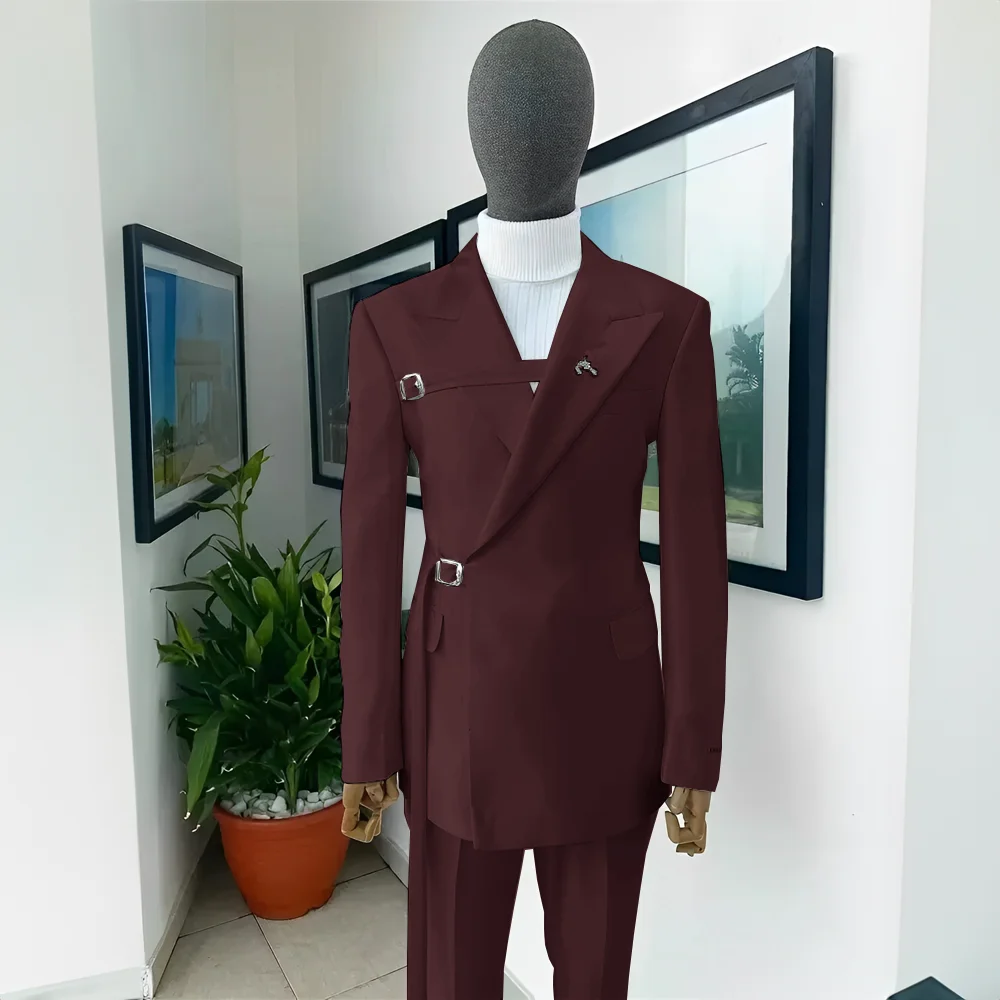 2024 New Men's Wedding Tuxedo Blazer Elegant Men's Suit 2 Piece Jacket Pants White Suit Formal Party Dress for Men — image 6