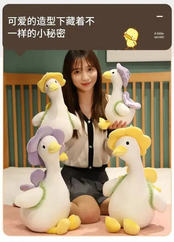 Kid Cute Little Duck Doll Flower Duck Plush Toy Big White Goose Doll Super Soft Sleeping Pillow Birthday Gift Decoration Toy — image 9