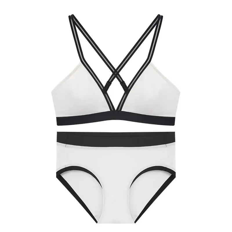Deep V Triangle Bra for Women Small Bust Slight Gather Thin Strap Beauty Back French Style Seamless Light Soft Lingerie 32-38AB — image 15