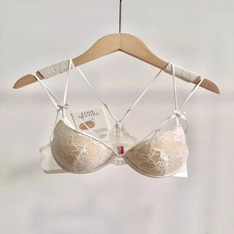 Conjunto Lencería Encaje Cierre Delantero Mujer Sin Varilla Push Up Sujetador Delicadamente Forrado Correas Delicadas — image 6