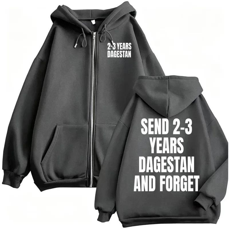 Islam Makhachev Send Him 2-3 Years Dagestan and Forget Zipper Hoodies Men's Harajuku Streetwear Aesthetic Sweatshirt Jacket Coat — image 5