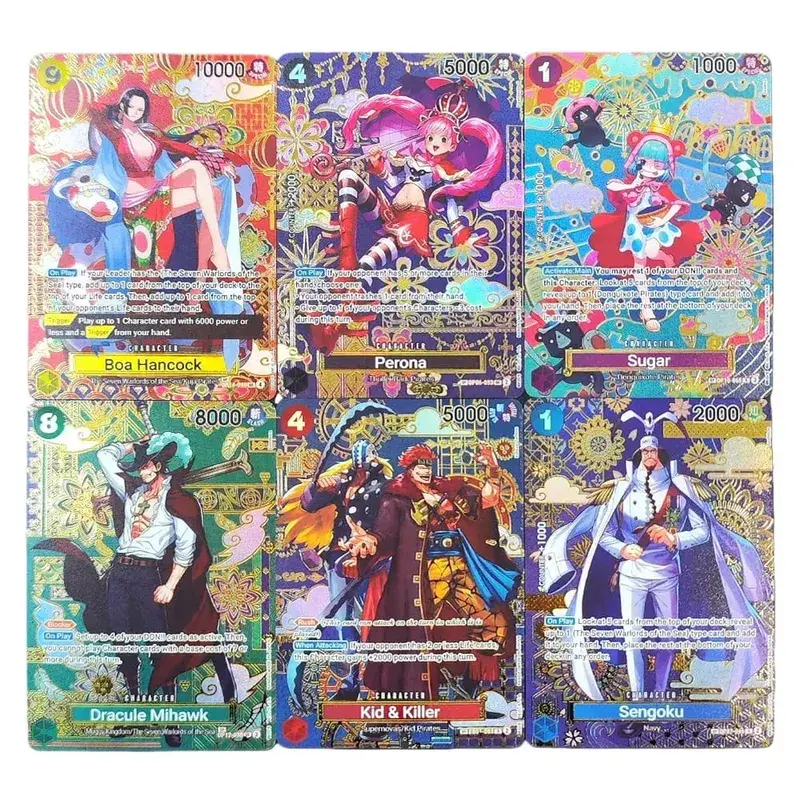 Diy One Piece Op14 Sp Card The Azure Sea Seven Hancock Perona Mihawk Sengoku Kid Killer Sugar English Collection Tcg Anime Card — image 1