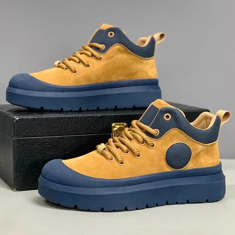 Autumn Men Casual Sneakers Platform High Top Skateboard Vulcanized Shoes Tennis Sports Shoes Lace Up High Quality Outdoor Boots — image 1
