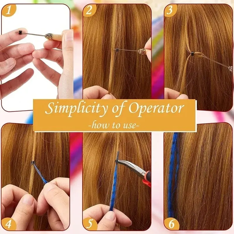 10 Root/pack Feather Hair Extensions Colorful I Tip Hairpiece 16inch Synthetic Hair Accessiories For Women Girls Daily Party Use — image 6