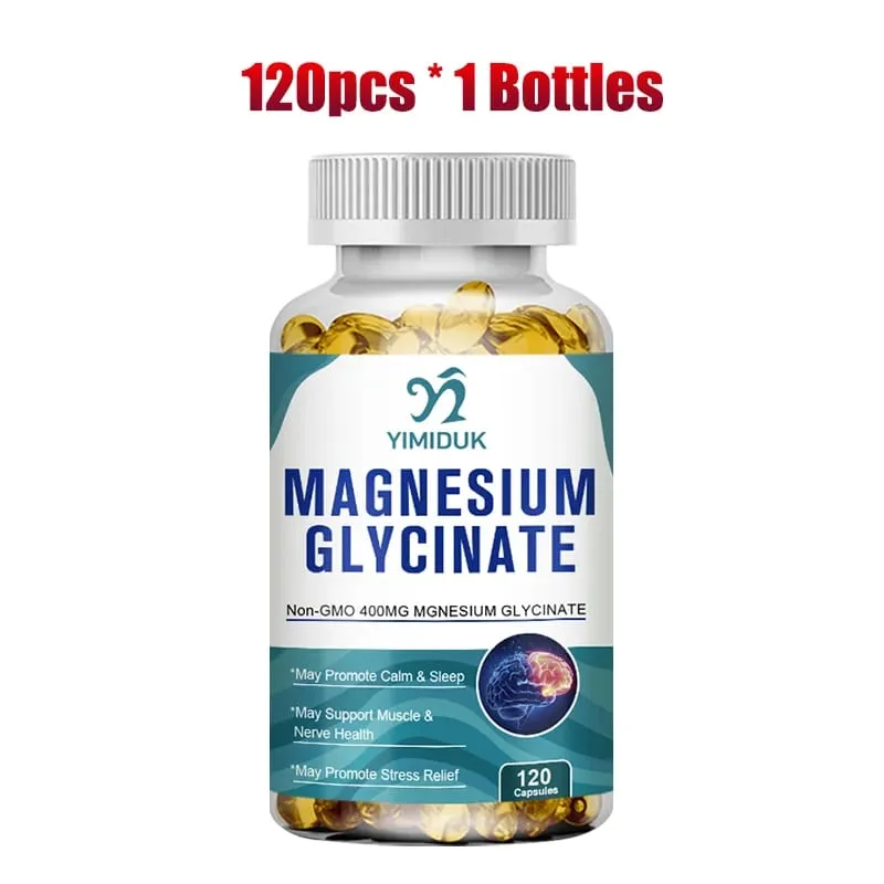 ซื้อ 1 แถม 1 ฟรี! อาหารเสริมแมกนีเซียมไกลซิเนตบริสุทธิ์สำหรับการนอนหลับลึกและบรรเทาความเครียดช่วยผ่อนคลายกล้ามเนื้อและระบบประสาท