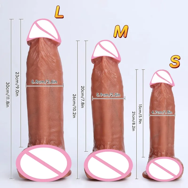 3 Ukuran Realistis XXL Penis Tebal Lembut Silicone Dildo Alat Kelamin Pria Vagina Masturbasi Cangkir Hisap Kontol Wanita Anal Mainan Seks 18 — image 3