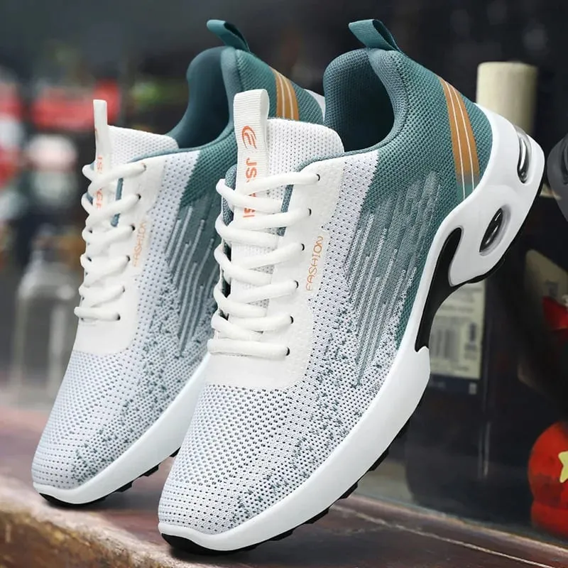 Men's Breathable Lace-Up Running Shoes Fei-Woven Mesh Casual Shoes Comfortable Air-Cushioned Men's Shoes Free Shipping Shoe — image 3