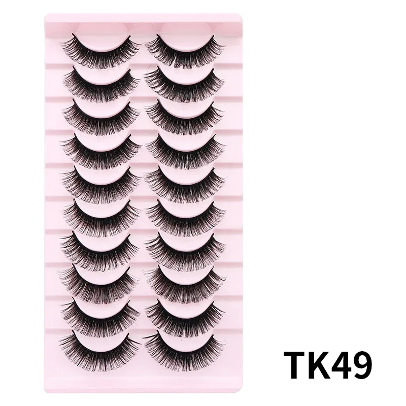 10 párů Russian DD Curl Bulk Fluffy Strip Lashes Přírodní měkké umělé řasy Opakovaně použitelné ručně vyrobené řasy pro každodenní a párty — image 31