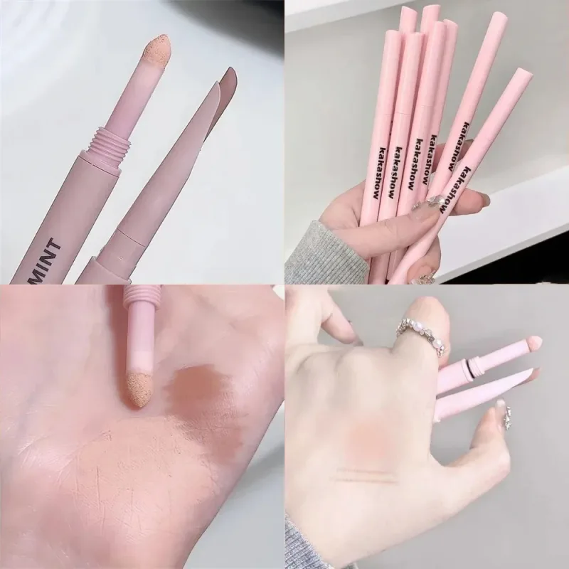 Dual End Glitter Matte Aegyosal Pen Brightening Highlight & Shadow Stick Eye Makeup Lying Silkworm Eyeliner Gel Pencil 애교살 펜
