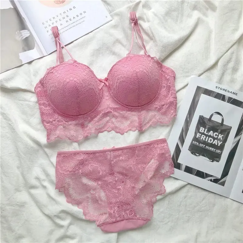 Plus Size Push Up Bra Set Sexy Lace Underwear Adjustable Comfort Thin Soft Breathable Lingerie For Women — image 9