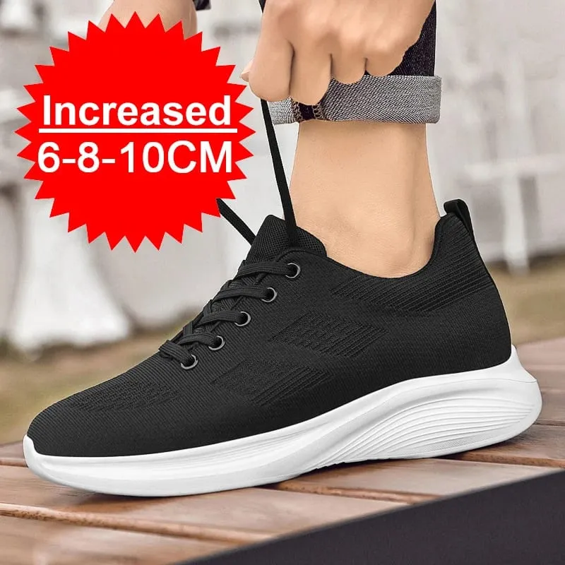 Flying Weaving Breathable Increase 8/10cm Invisible Height Increasing Casual Sneakers Men All Match Non-Slip Soft Walking Shoes — image 4