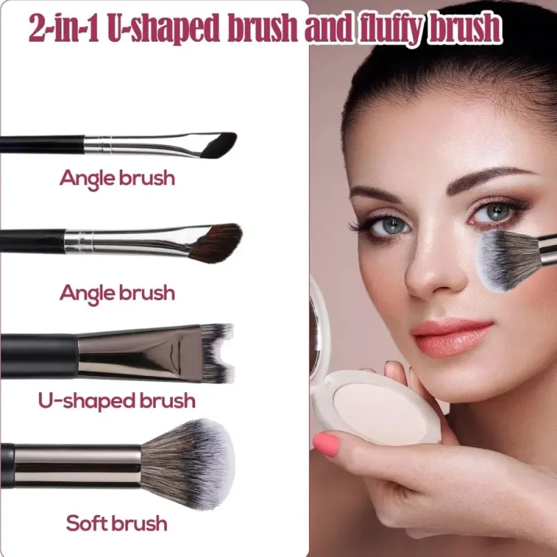 Professional 3/1Pcs Nose Contour Brushes 2 in 1 Makeup Brushes Set Dual Head Powder Blush Eyeshadow Contour Brush Beauty Tools — image 2