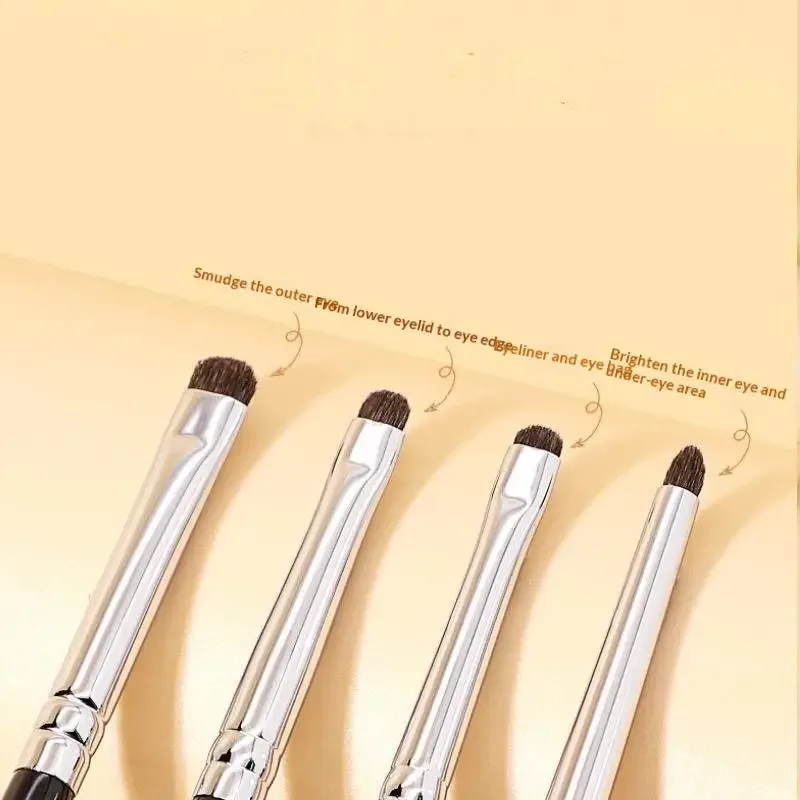 4/6Pcs Undereye Smudge Brushes Soft Eyeliner Brush Perfect Eye Makeup Tools Eye Detail Brushes Set Horse Hair Eyeshadow Brushes — image 4