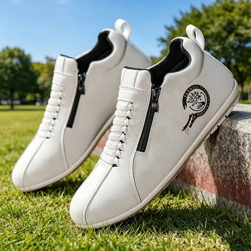 Men's Suede Side-Zip Casual Sneakers Low-Top Flat Sole Comfortable Walking Shoes for Men — image 3