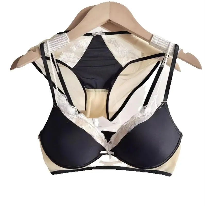 French Lace Bra Set for Women Push up Lift Gathering Double Cup Soft Comfort Small Bust Enhancer Daily Wear Lingerie Set — image 2