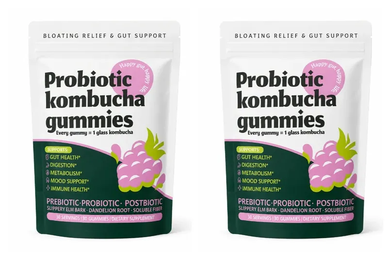 Probiotic Kombucha Gummies Every Gummy 1 Glass Kombucha Prebiotic Postbiotic Digestive Gut Health Vegan Berry Bliss 30 Gummies — image 9