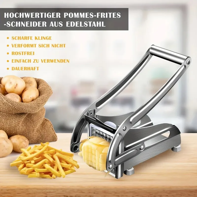 Vegetable Chopper Stainless Steel Vegetable Chopper French Fry Cutter Potato Onion Slicer Dicer Kitchen Accessories Tools Supply — image 2