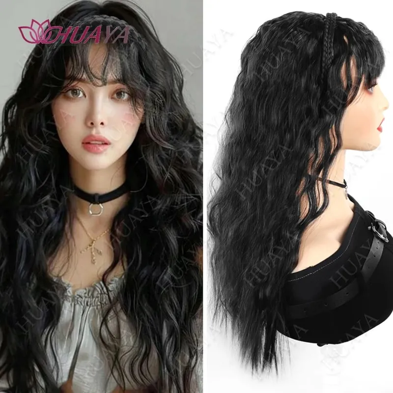 Synthetic Topper for Women Long Water Wave Top Clip Topper Hair Extensions Cover Thinning Hair Grey Hair Increase Volume — image 2