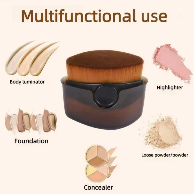 Multi-Purpose Face Brush with Case Foundation Blush Powder Brush for Liquid Cream Travel-Friendly Makeup Tool