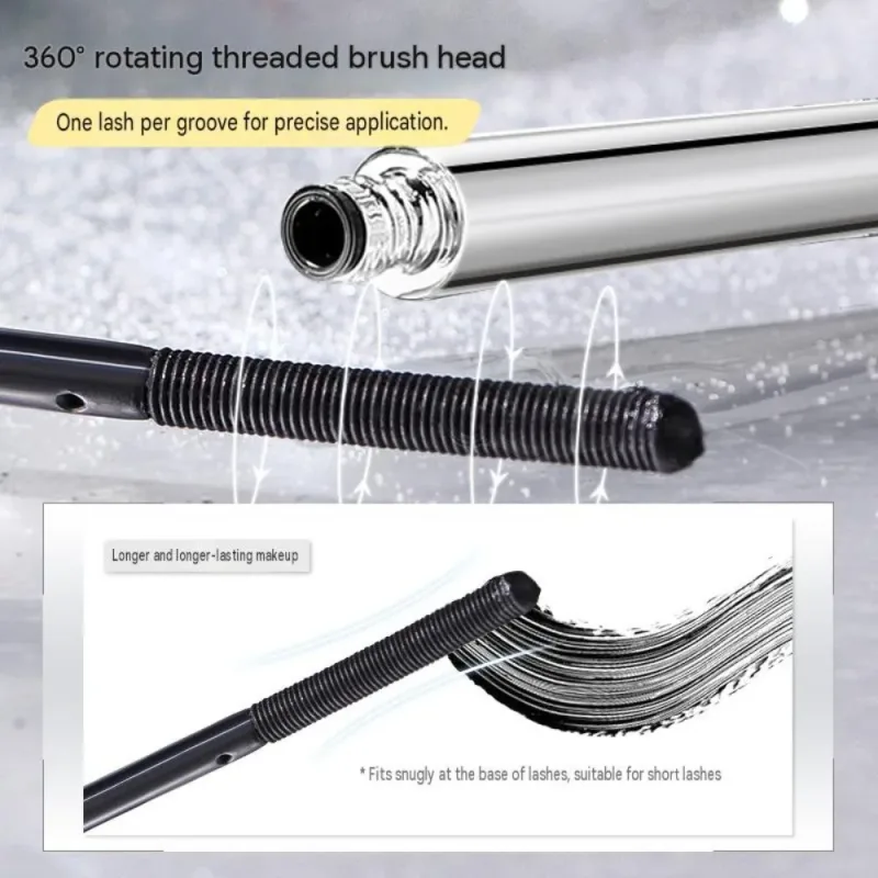 Steel Tube Mascara-Special Spiral Brush Waterproof LongLasting Silk Fiber Mascara keep Each Eyelash Curled for aLong Time Makeup — image 6