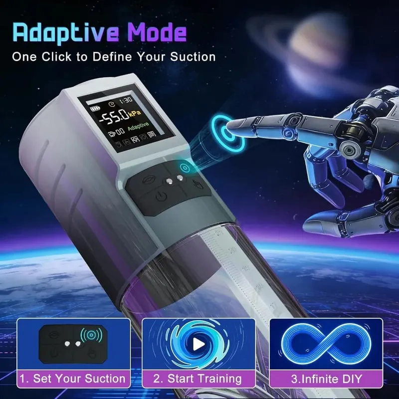 Electric Male Penis Pump Vacuum Sucking 9 Training Mode Penis Trainer Magnify Endurance Delay Ejaculation Adult Sex Toys for Men — image 4
