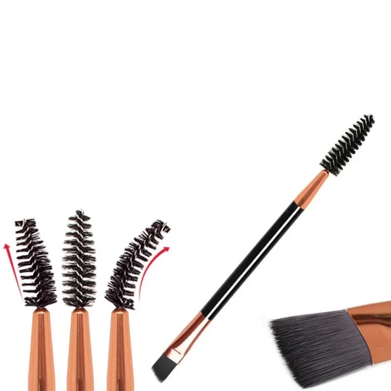 Double-headed Angled Eyebrow Brush Eyelash Comb Professional Makeup Brushes for Brow Eyelash Extension High Quality Eye Brushes — image 3