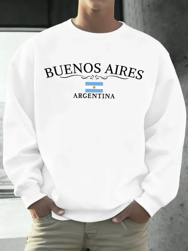 Buenos Aires Argentina Printed Men Sweatshirts Street Hip Hop Sportswear Fleece All-Match Pullover Unisex Casual Loose Clothing — image 27