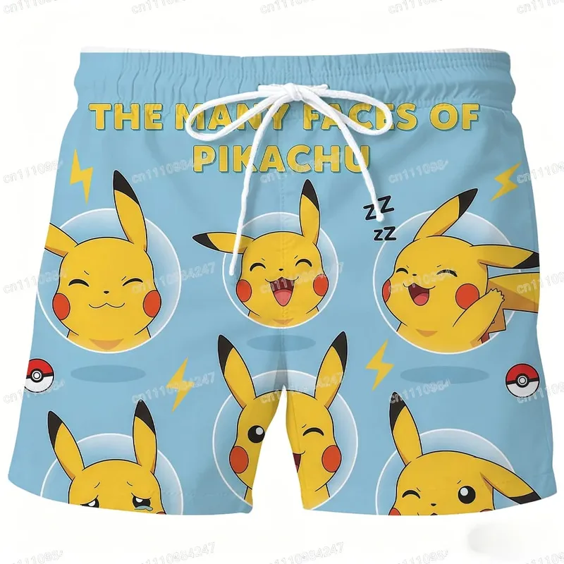 2026 Summer Psyduck Beach Shorts Pokemon Cartoon Quick Dry Board Shorts Cute Duck Print Casual Holiday Pants for Men Women Sport — image 11