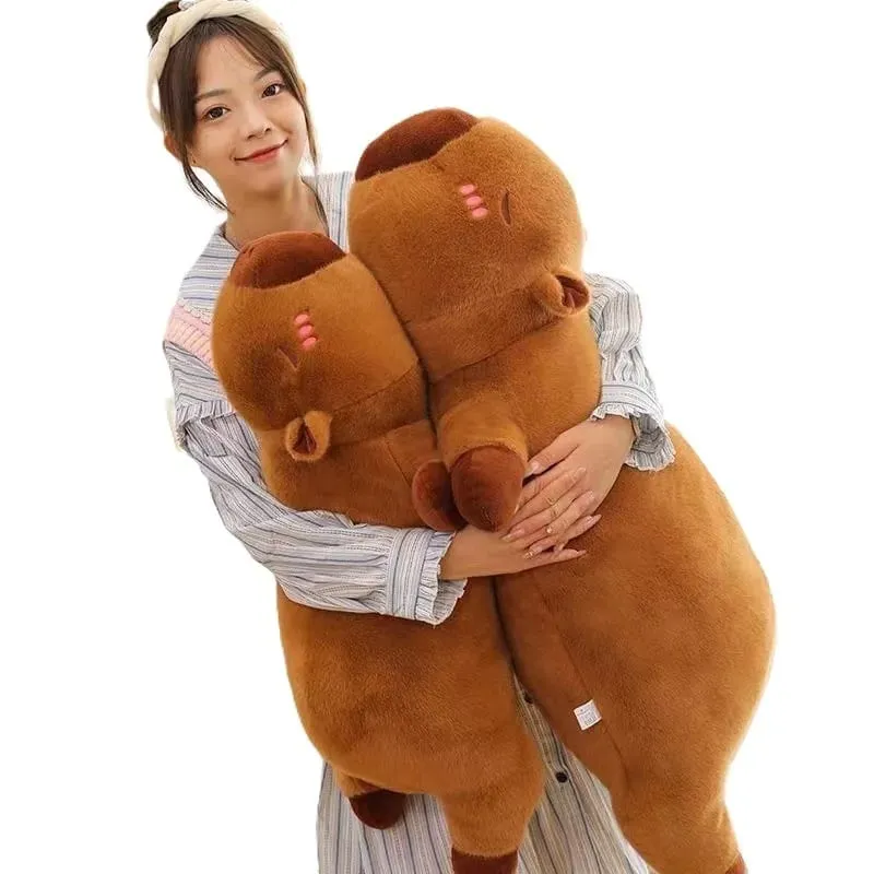 Kawaii Capybara Plush Pillow Long Body Soft Stuffed Animal Doll Cute Cuddly Cushion for Sofa Bed Sleeping Nap Home Decor — image 4