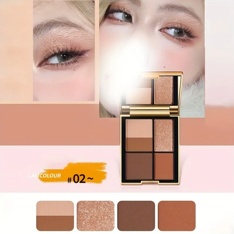 Versatile 5-Color Magic Eyeshadow Palette Brown Tones Matte Shimmer Finish Long-Lasting Eye Makeup Kit for All Ages — image 8