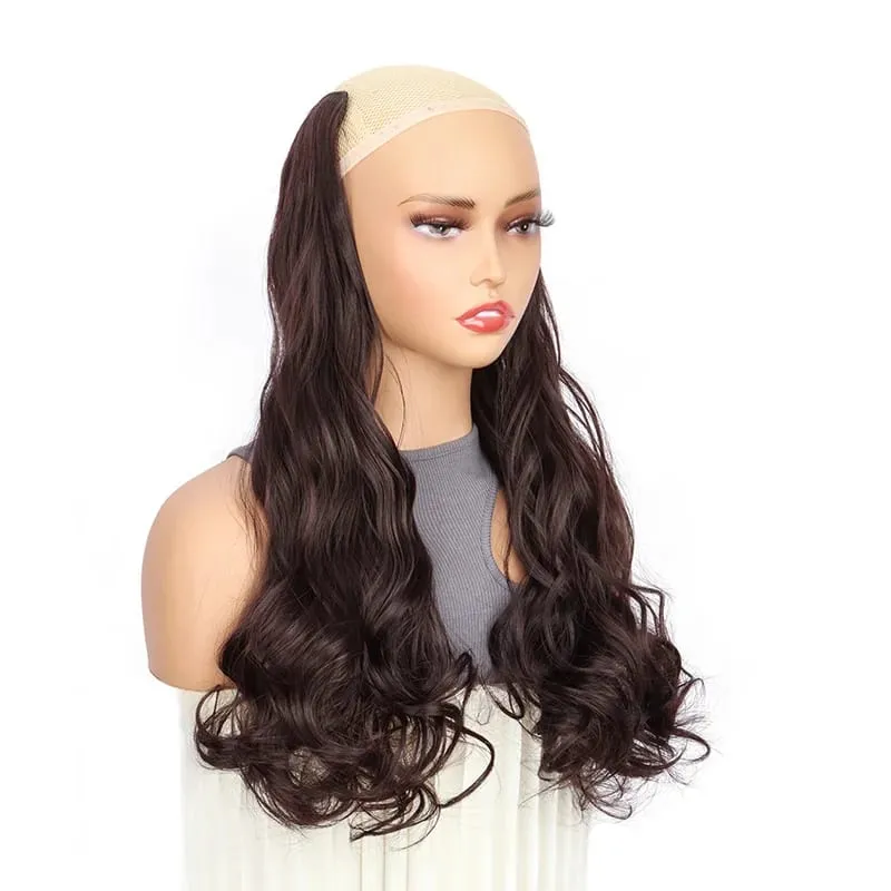 20Inch Synthetic Long Curly Wavy Hair Extension Fluffy Increase Volume Extension Hairpiece for Women Daily Use — image 8