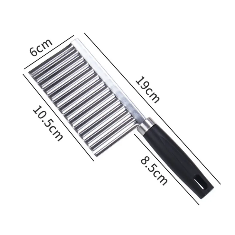 1pc Stainless Steel Wavy Potato Cutter Professional Crinkle Cut Knife Vegetable Slicer for Potatoes Carrots Cucumbers — image 2
