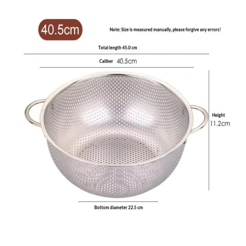 ♥Stainless Steel Kitchen Hole Dense Mesh Sifter Colander Strainer Sieve Baskets for Washing Fruits/Vegetables/Rice — image 18
