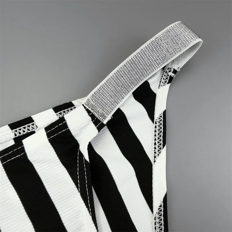 Male Striped Shiny Belt with Sexy High Fork Briefs Elastic and Comfortable Bulge Pouch Panties Quick-dry Low Waist Men Underwear — image 9