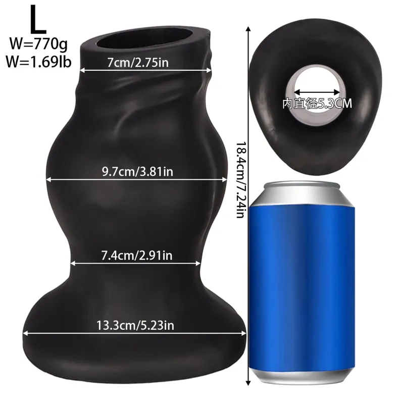 Hollow Huge Anal Butt Plug Adult Sex Toys Suction Cup Big Butt Plug For Male gay Big Anal Butt Plug Dilator Training Dialation — image 10