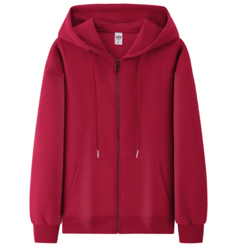 Cotton Fashion Loose Zipper Hoodie Customized Spring and Autumn Couple Coat Printed Logo Embroidered Work Clothes — image 14