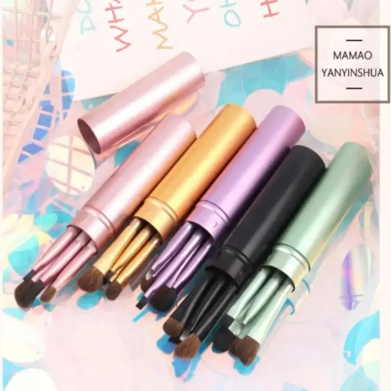 5pcs eyeliner Brush With Storage Tube Eye Makeup Brushes Set Soft Eyeshadow Brush Smudging Brush — image 3