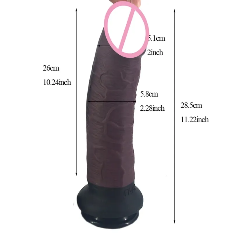 11.2 "ซิลิโคนยักษ์สมจริงDildoขนาดใหญ่Penis Anal Dildoขนาดใหญ่เส้นรอบวงหญิงMasturbatorดูดผิวสีผลิตภัณฑ์ — image 5