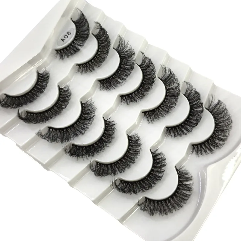 Fluffy Lashes Mink False EyelashesThick Cat Eye Makeup Long Natural Volume 3d Eyelashes Extension Wholesale Mink Eyelashes