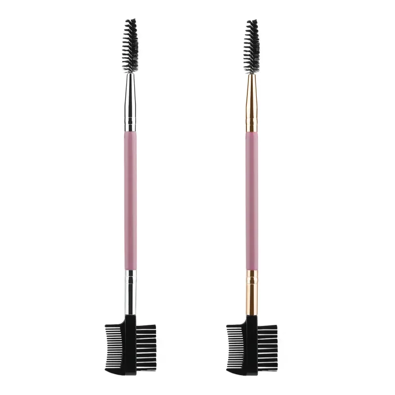 3Pcs Double-Ended Eyebrow Eyelash Brush Set with 3 Different Spoolie Brushes Makeup Grooming Tool